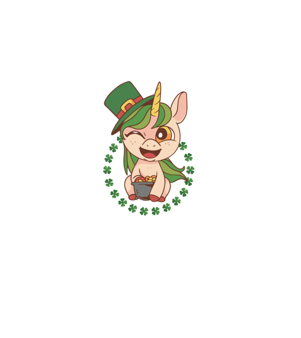 St Patrick Unicorn model albastru închis pe tricou