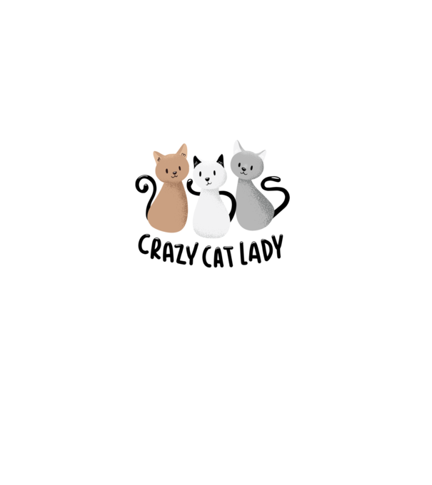 Crazy Cat Lady - fată nebună cu pisică model alb pe tricou