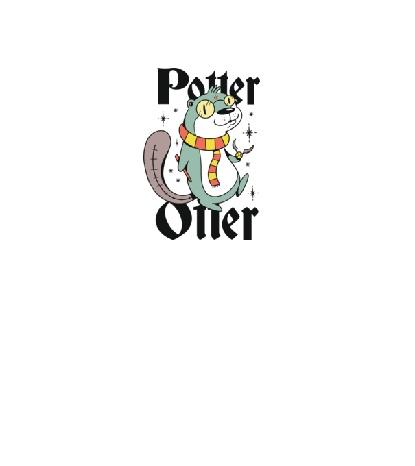 Potter Otter Vidra model alb pe tricou