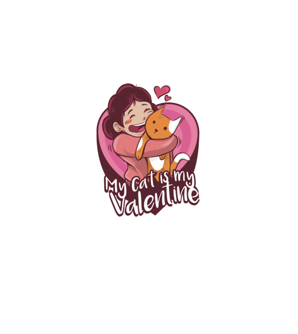'Pisica mea este dragostea mea Tricou drăguț pentru Valentine''s Day' model roz deschis pe tricou