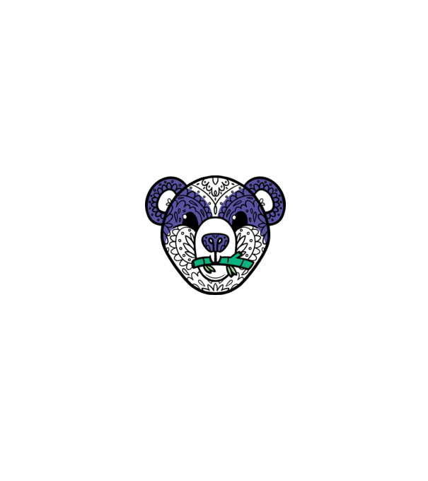 Mandala Panda model alb/roșu pe tricou