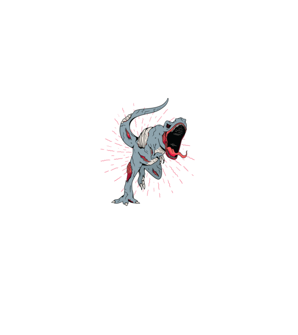T-rex Zombie model alb pe tricou