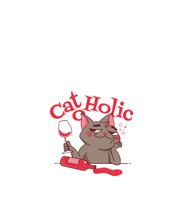 Catoholic - iubitor de pisici model alb pe tricou