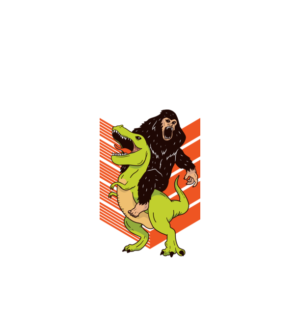 Dinozaur Yeti model alb pe tricou