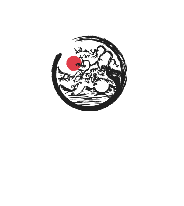 Yin-Yang Bonsai model alb pe tricou