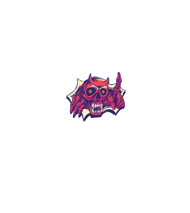 Craniu de Demon model negru pe tricou
