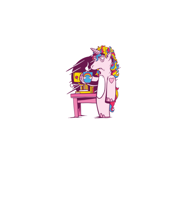 Unicorn Cafea model alb pe tricou
