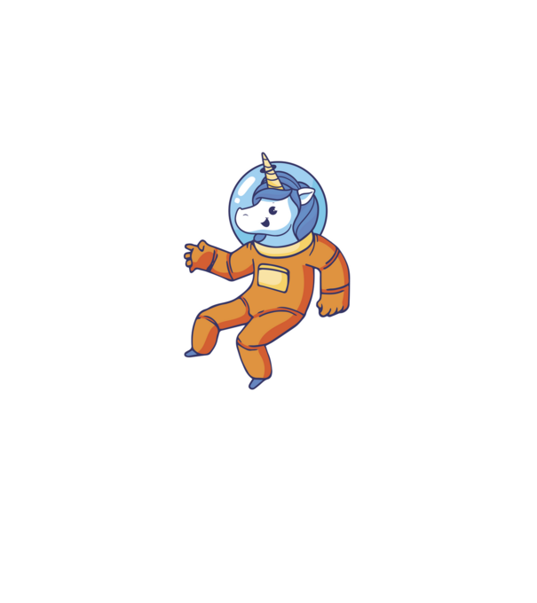 Unicorn Astronaut model negru pe tricou