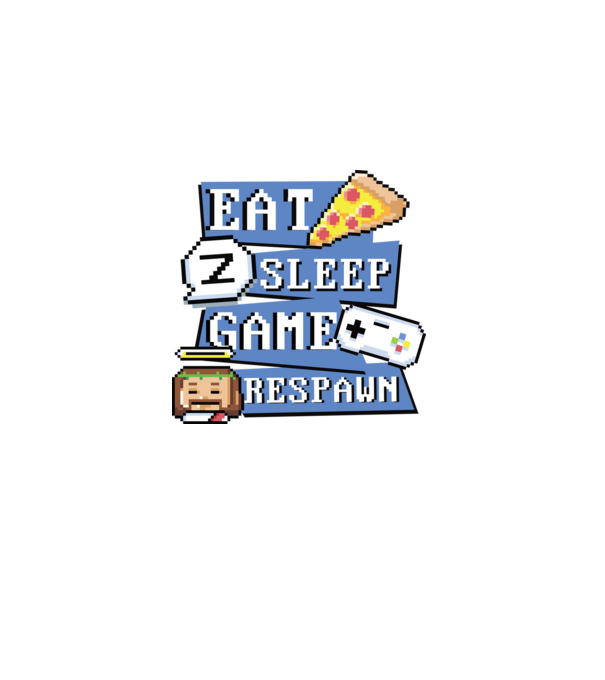 Eat, Sleep, Game respawn model alb pe tricou