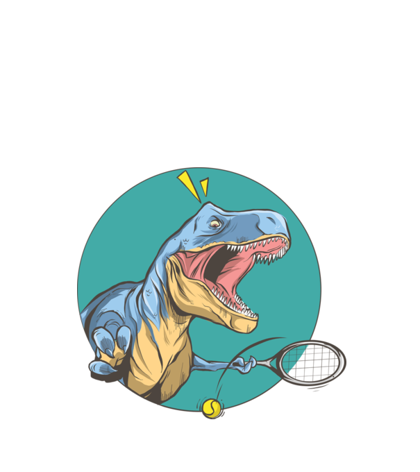 Dinozaur T-rex Tenis model alb pe tricou