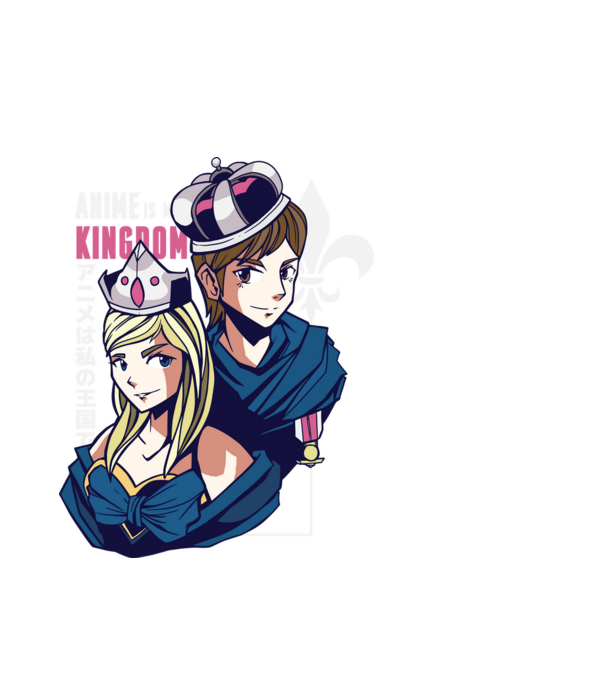 Anime este Regatul meu model alb pe tricou