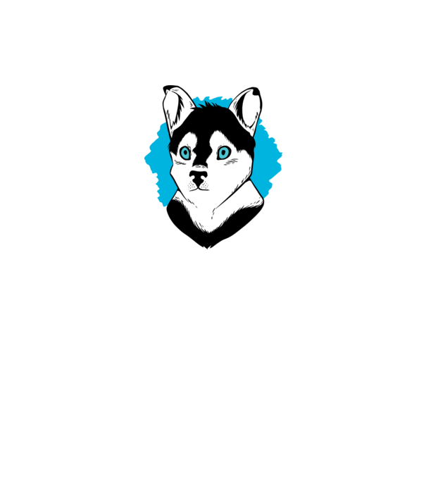 Câine Pomsky model alb pe tricou