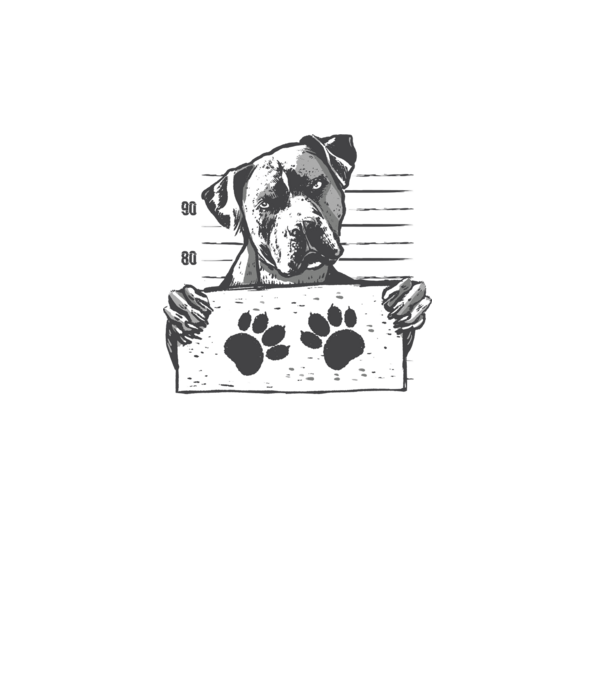 Staffordshire Terrier Închisoare model alb pe tricou