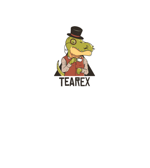 Tea Rex dinozaur cu ceai model galben deschis pe tricou