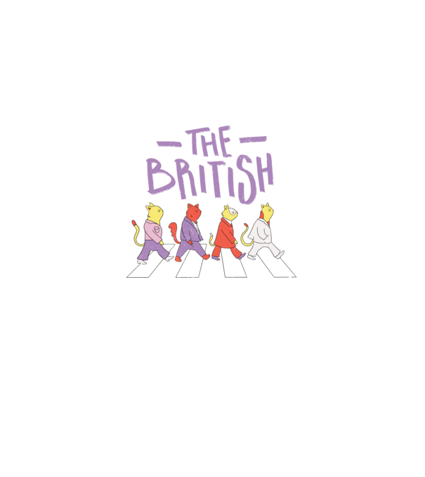 The British Pisicuțe model negru pe tricou