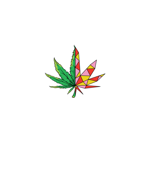 Frunză de marijuana model alb pe tricou