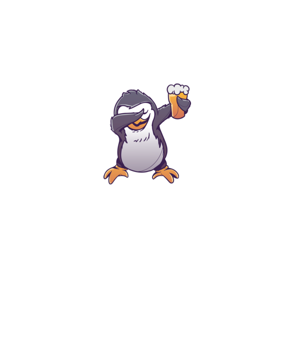 Pinguin cu Bere DAB model gri pe tricou