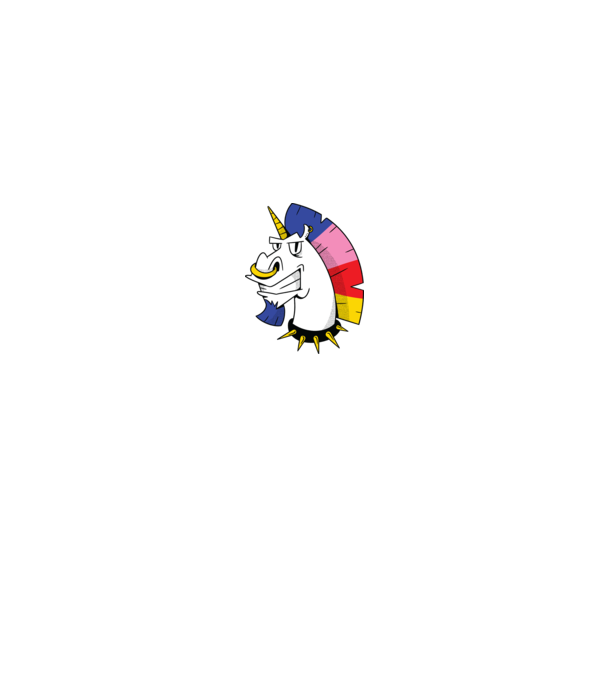 Punk unicorn model alb/roșu pe tricou