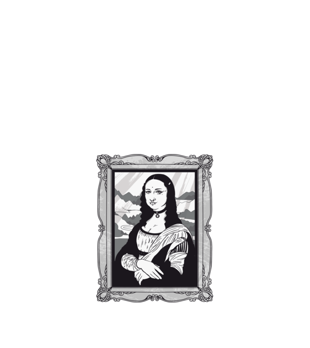 Mona Lisa gotică model negru pe tricou