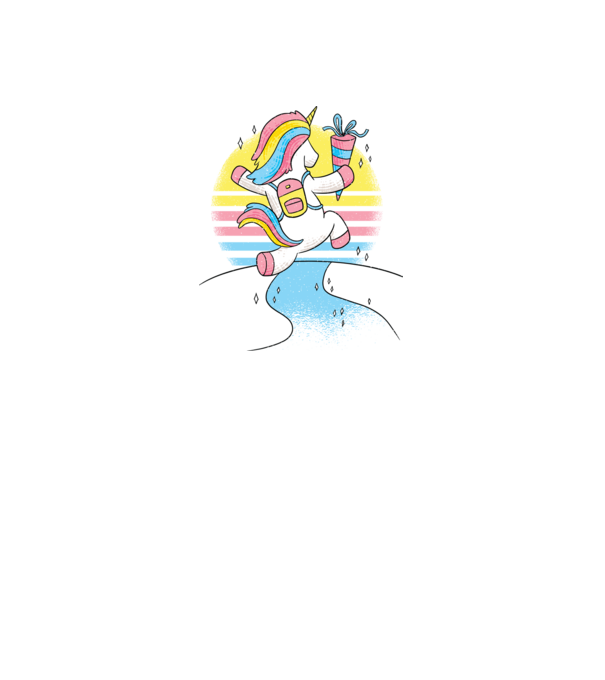 Unicorn școlar model alb pe tricou