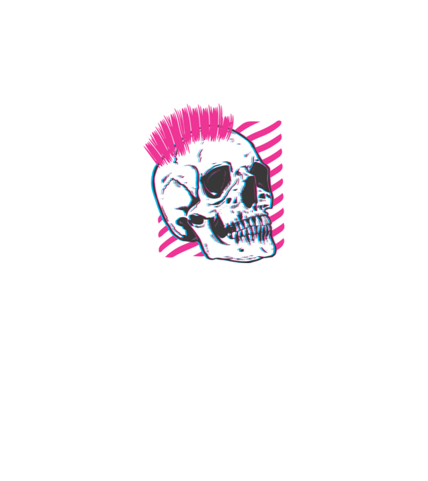 Craniu Punk model negru pe tricou