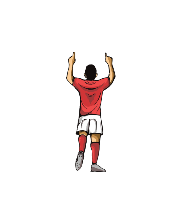 Fotbalist sărbătorind golul model alb pe tricou