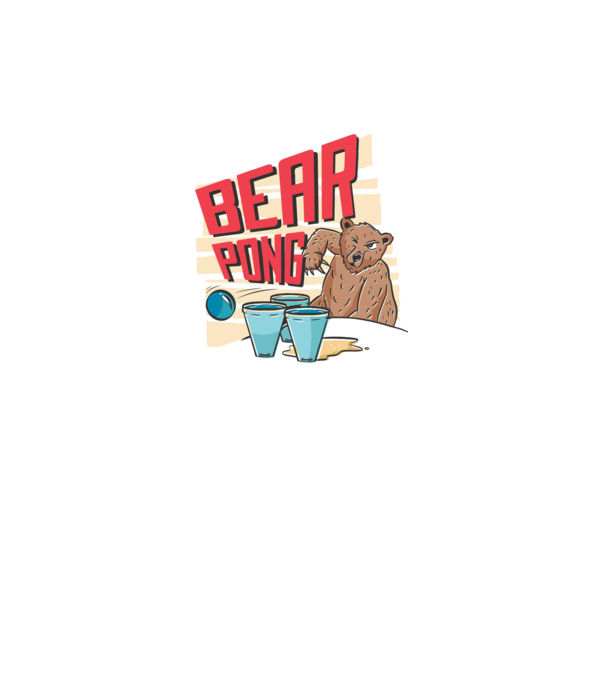 Bear Pong model gri pe tricou