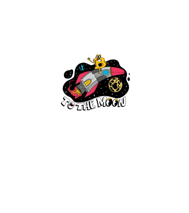 Bitcoin to the moon model roz pe tricou