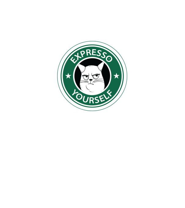 Expresso Yourself tricou Pisică cu cafea model gri pe tricou