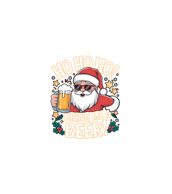 HO HO HO bring me a BEER santa Negru model negru pe tricou