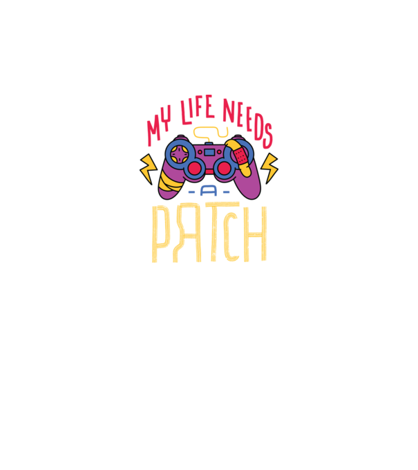 My life needs a patch Gamer model negru pe tricou