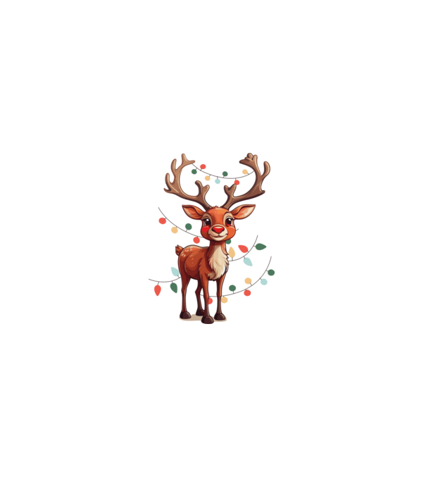 Festive Rudolph model alb pe tricou