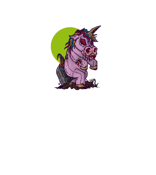 Zombie unicorn model mov pe tricou