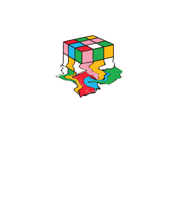 Cub Rubik topindu-se model negru pe tricou