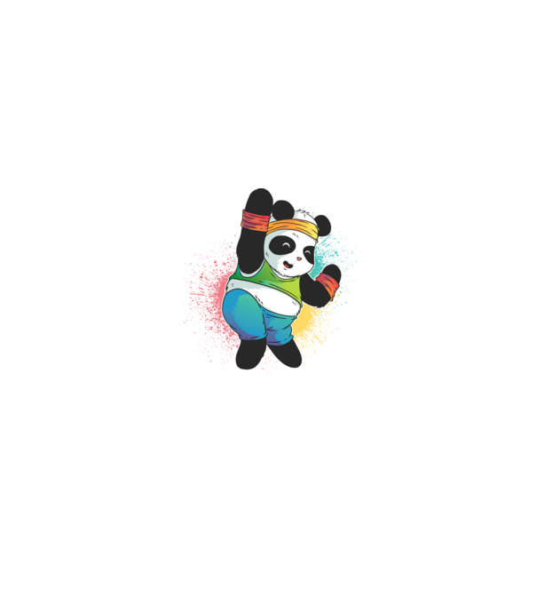 Panda drăguț Zumba model negru pe tricou