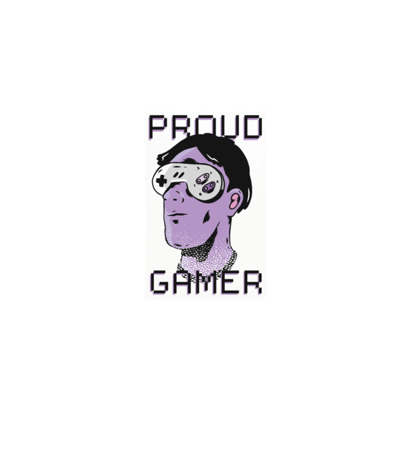 Ochelarii VR Proud Gamer model negru pe tricou