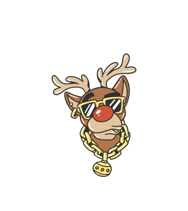 Gangster Reindeer model alb pe tricou