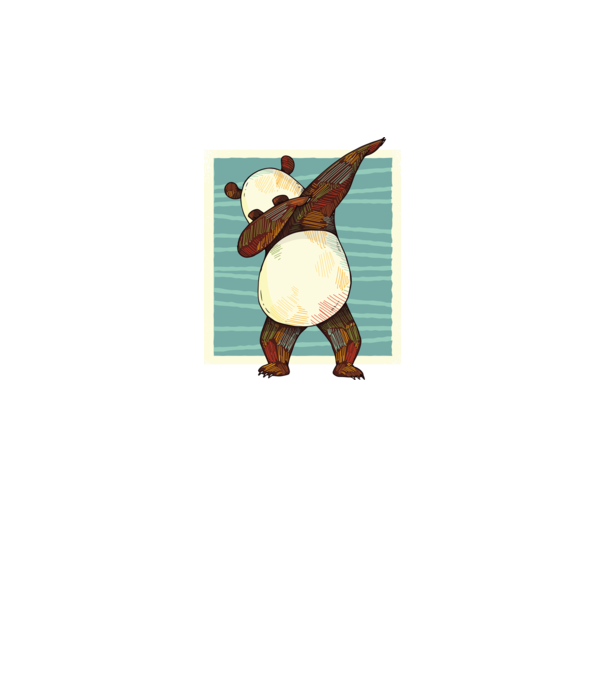 Panda DAB dans model gri închis pe tricou