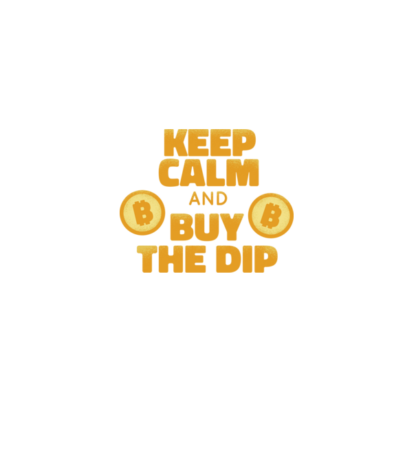 Keep calm and buy the dip Bitcoin model negru pe tricou