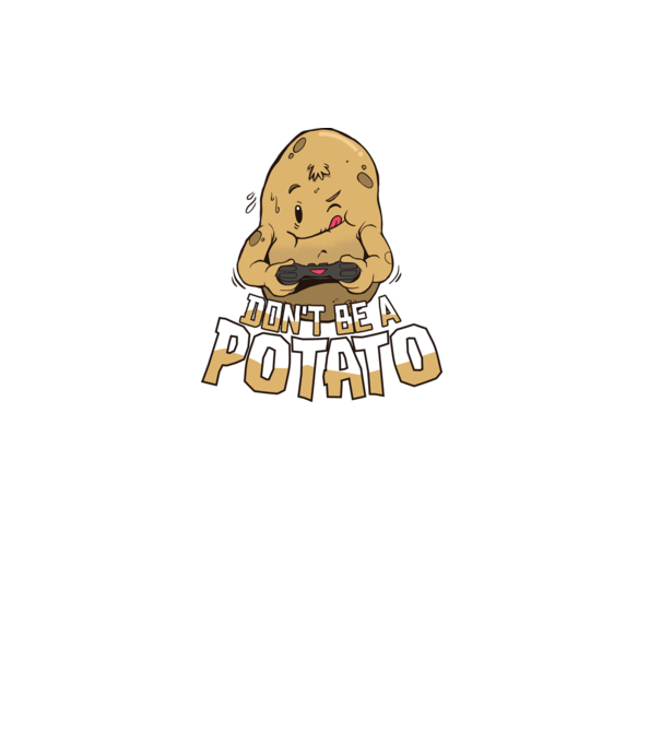 'Don''t be a Potato Gamer' model gri pe tricou