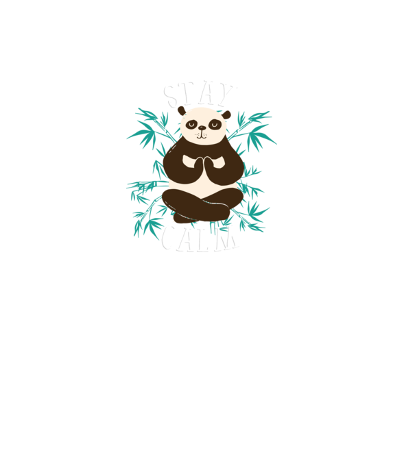 Stay Calm Panda meditație model negru pe tricou