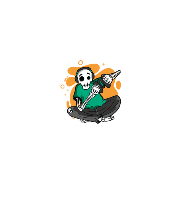 Schelet Gamer model negru pe tricou