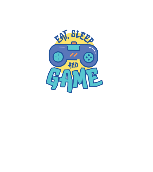 Eat Sleep and Game model alb pe tricou