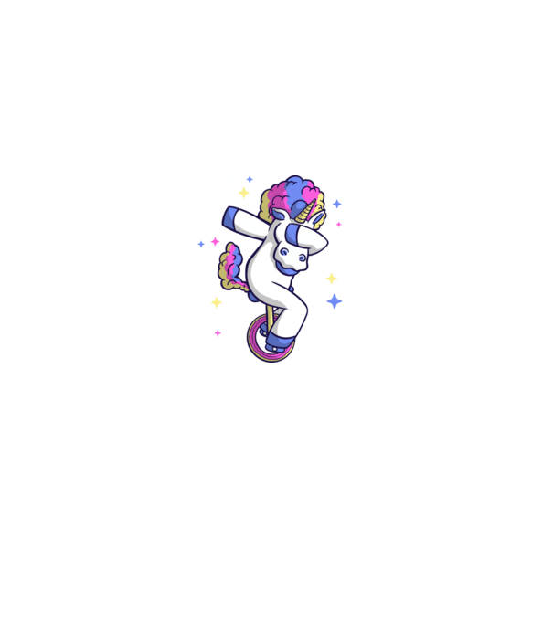 Unicorn pe monociclu model negru pe tricou