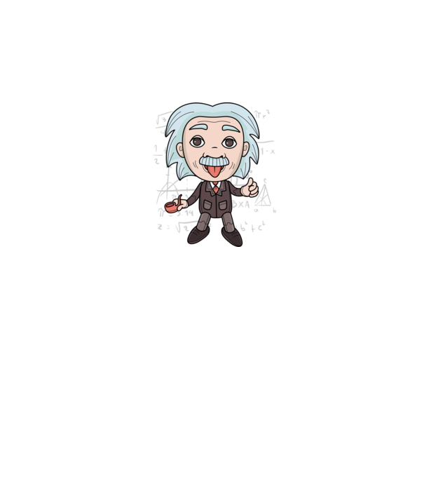 Caricatură Einstein model negru pe tricou