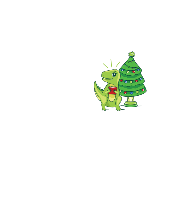 T-rex de Crăciun model galben neon pe tricou
