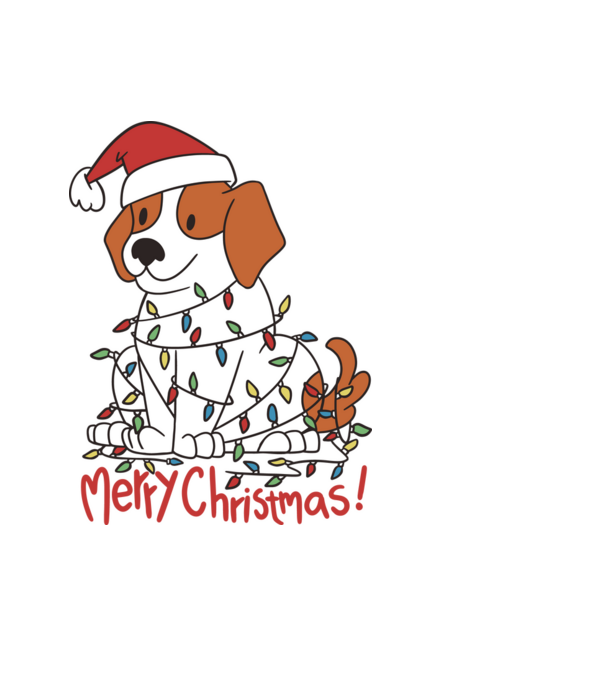 Beagle Crăciun Fericit! model albastru deschis pe tricou
