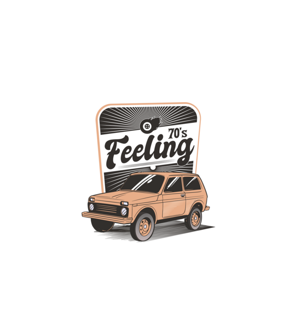 Mașină Retro anii 70 Lada Niva model turcoaz pe tricou