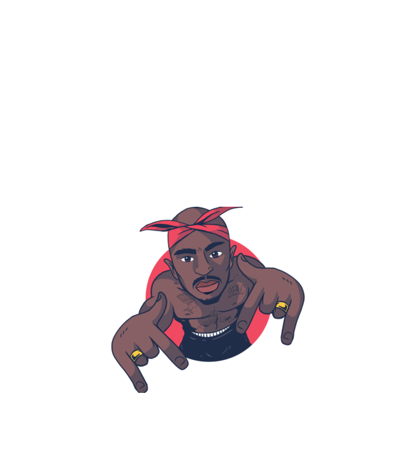 Tupac Shakur Rap model negru pe tricou