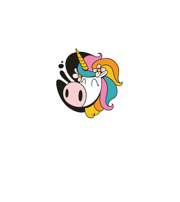 Unicorn drăguț model alb pe tricou